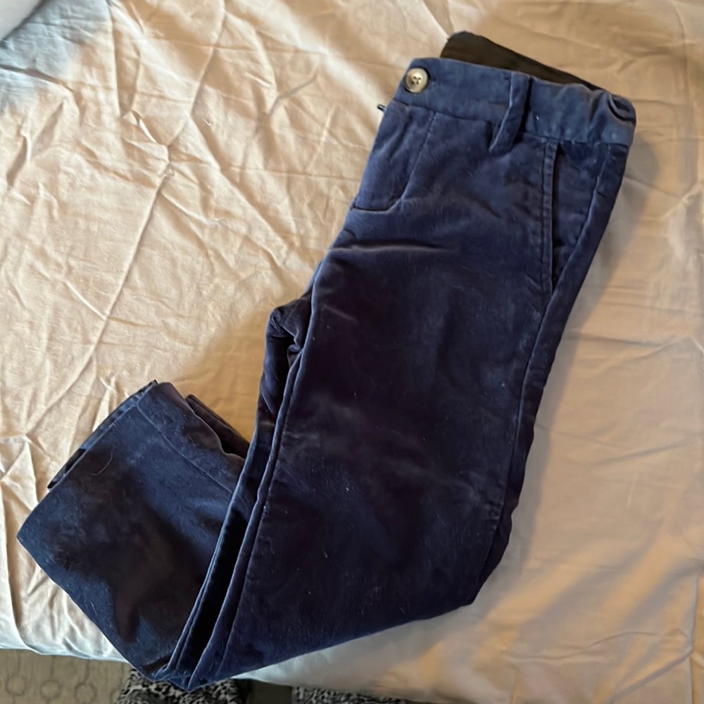 Janie and Jack navy velvet lined pants